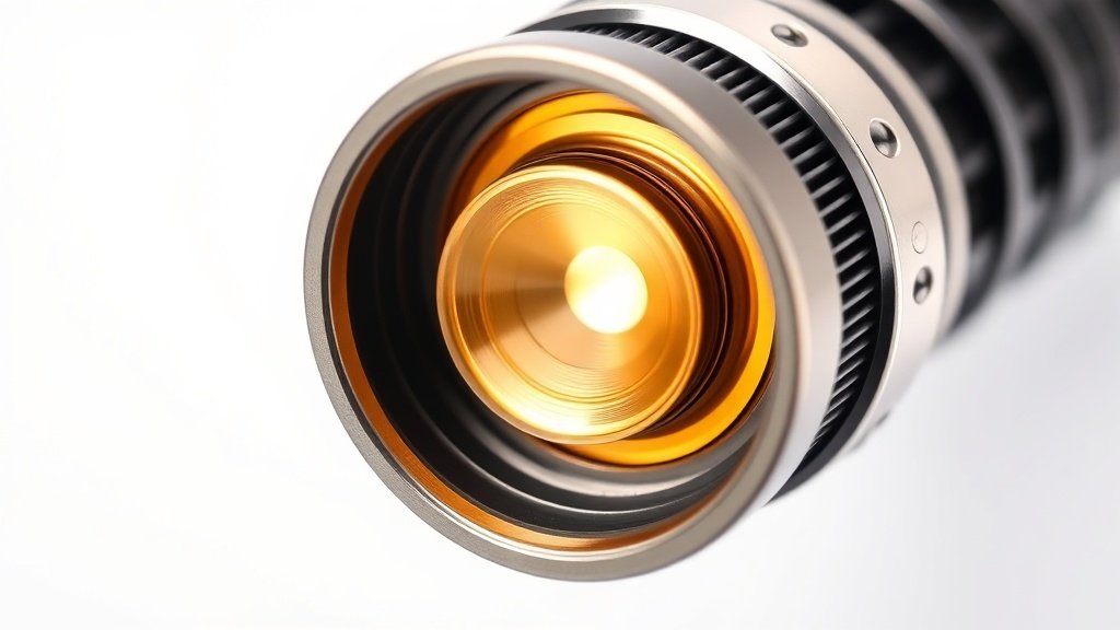 Close-up macro photograph of condenser microphone capsule showing golden diaphragm and backplate assembly. Clean white studio background. Soft directional lighting emphasizes metallic textures and precise engineering details. Professional product photography style.